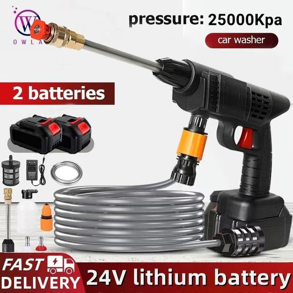Equipments Portable Cordless High Pressure Car 24v Lithium Battery Power Sprayer Garden Watering Wash Tool Auto Washer Guns 230601