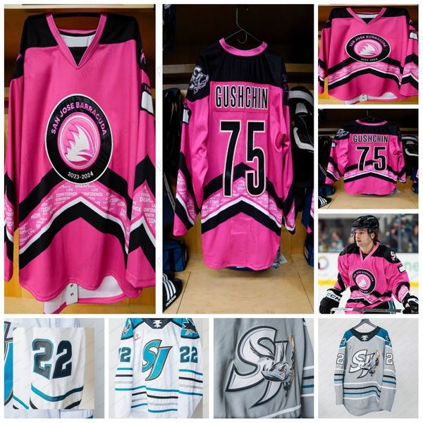 San Jose Barracuda AHL Hockey Jerseys JOACHIM BLICHFELD KRYSTOF HRABIK STEENN PASICHNUK TIMUR IBRAGIMOV MCGREW DILLON HAMALIUK SASHA CHMELEV