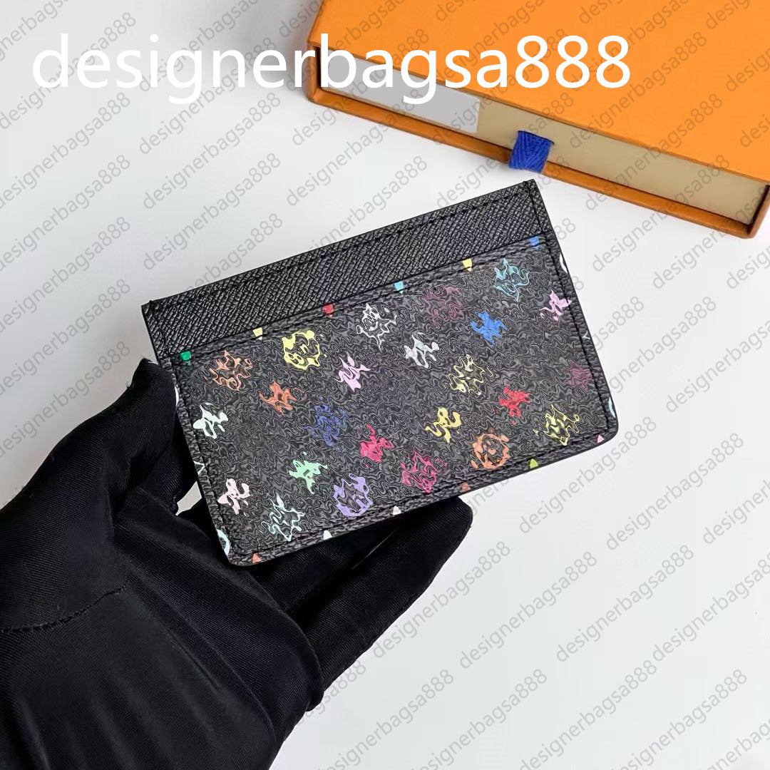 Card Holder Women Wallet Purses Designer Handbag Black Small Bag Genuine Leather Mini Branded Brand Name Bags Wallets Designers Woman Takashi MURAKA