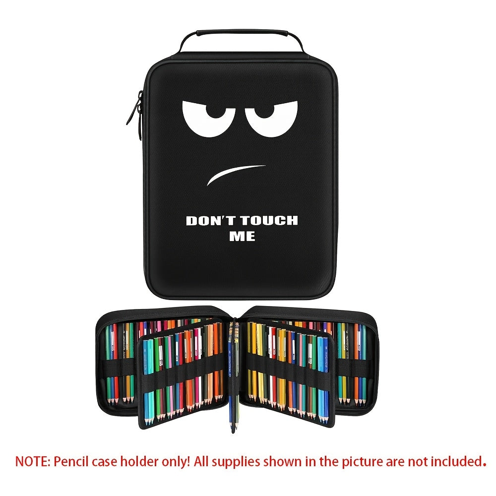 TEMU Large "" Pencil Case Holder - Oxford Fabric Organizer With Zipper, Elastic Holders For 200 Colored Pencils-130 Gel Pens, Watercolor Brushes &