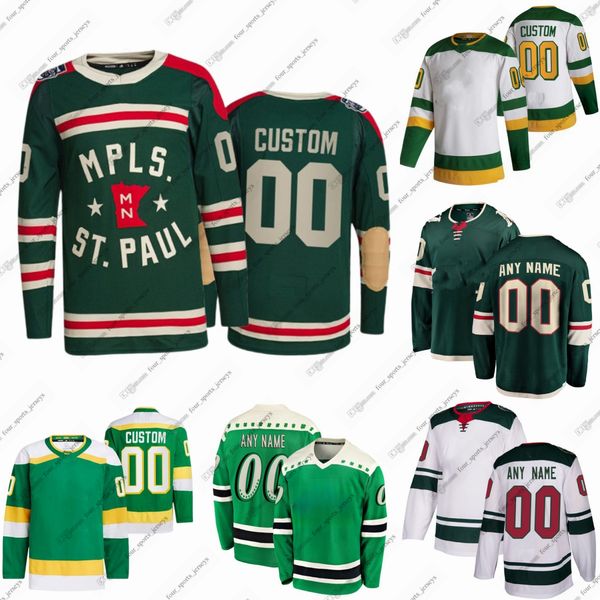 97 Kirill Kaprizov Wild Hockey Jerseys Marcus Foligno Jared Spurgeon Marc-Andre Fleury Caedan Bankier Connor Dewar Joel Eriksson Ek Frederic
