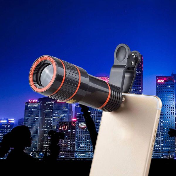 Mobile Phone Lens 12X 8X Zoom Macro Lens for Smartphone Camera Lens Fisheye For iPhone Xiaomi Phone Accessories