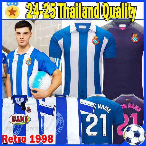 24 25 RCD Espanyol Soccer Jerseys Retro 1998 Football Shirts 2024 2025 S.GOMEZ EL HILALI CABRERA A.TEJERO SANCHEZ CARDONA C.ROMERO GRAGERA P