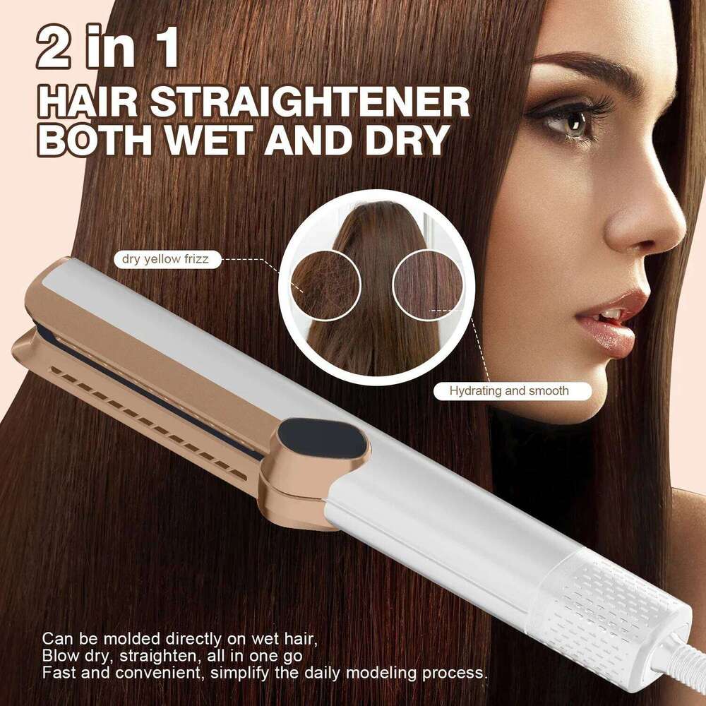 2 in 1 Wet and Dry Straightener Hair Dryer Air Wrapped Negative Ion Portable straightener