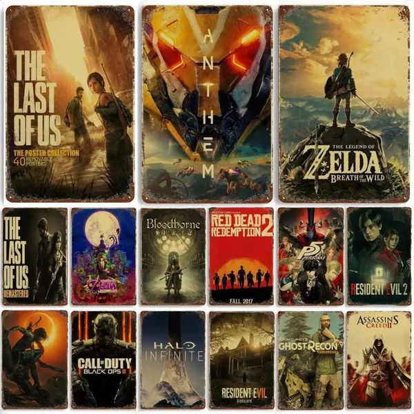 Vintage Game Series Posters Metal Tin Sign Plaque Game Fans Collection Retro Decorative Plates Home Gaming Room Art Wall DecorXJ241010