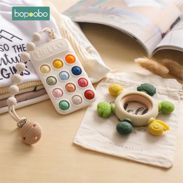 1PC Silicone Baby Teether BPA-free TV Remote Control Shape Pacifier Chain Proof Gum Pain Relief Teething Infant Sensory Toy 250103