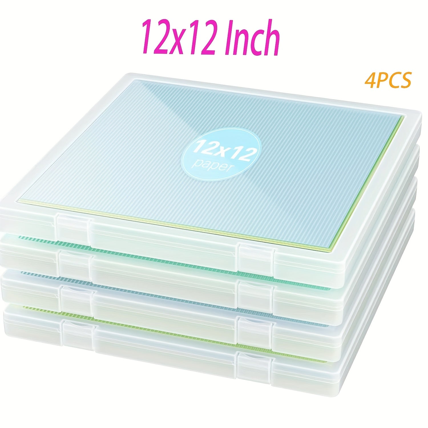 TEMU 12 X 12 Paper Storage, 4 Pack Paper Organizer Storage, Craft Organizers And Storage, Portable For Board Game, Craft, Art Supplies, Scrapbooking