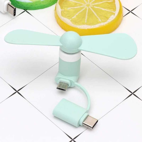 Mini Cute USB Fan Cooler Type C Removable USB-C Gadgets Low Power for Mobile Phone Powerbank PC LaptopT250116