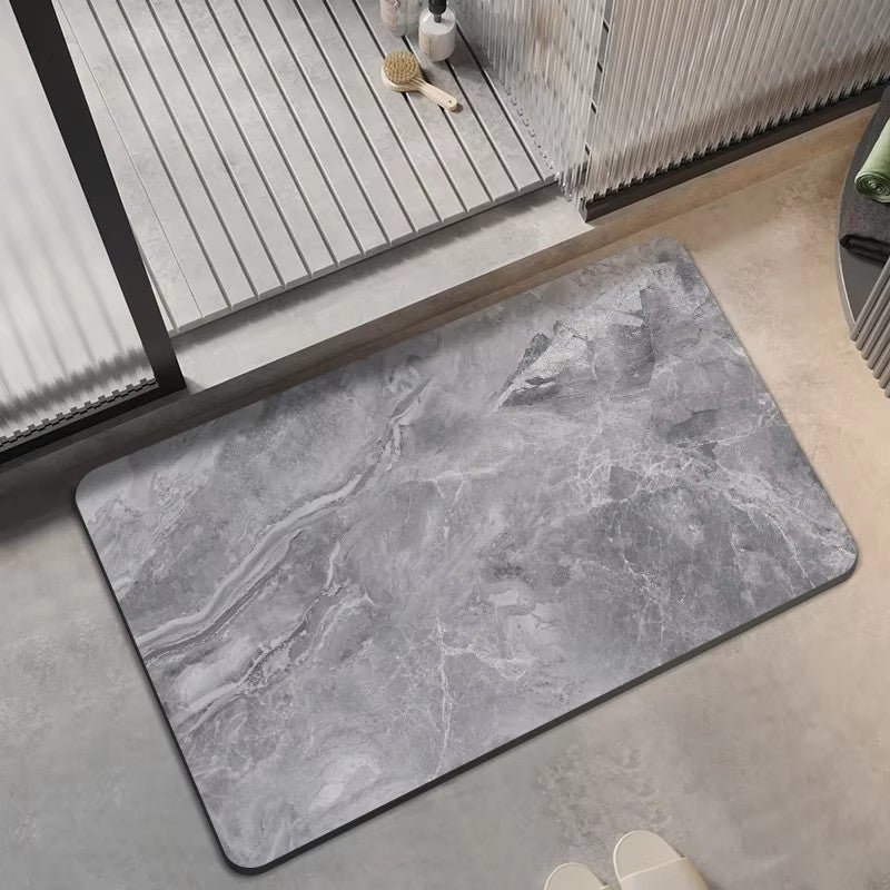Non-Slip Dark Grey Rubber Bath Mat Quick Dry Absorbent Bathroom Rug for Shower Floor (40*60cm)