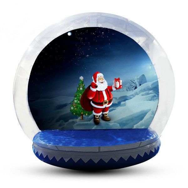 Outdoor Christmas Yard Inflatable Snow Globe Photo Booth Advertising Transparent Bubble Dome Customized Backdrop Snow Globe