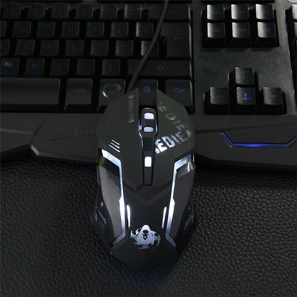 Keyboards Gaming Mouse Rechargeable Wired Mouse Mute Ergonomic Mouse for Computer Laptop LED Backlit Mice for Gaming PC Ipad Gray and Blue