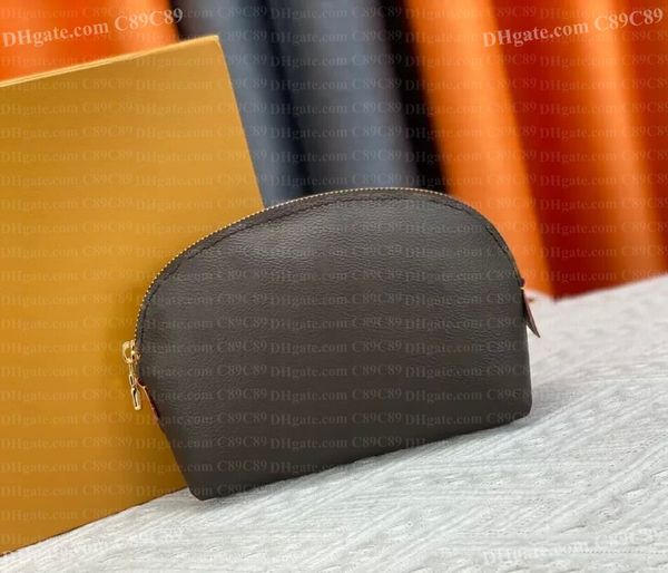 Designer Bag Zipper Cosmetic Bags Mini Luxury Bag Genuine Leather Women Makeup Bag Blue Denim Toiletry Cosmetics Pouch Fashion Woman Make Up