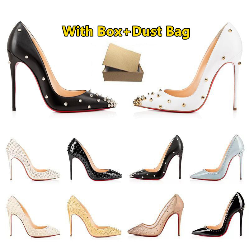 High heels dress designer shoes sneakers women luxury Glitter Rivets triple black nude Pink white Rhinestone leather suede Office Career party weddi