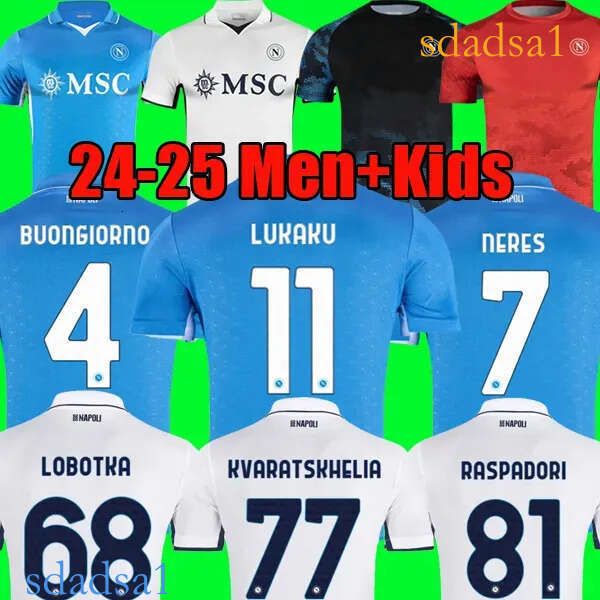 LUKAKU NapOli 24 25 soccer jerseys Maglia Naples 2024 2025 McTOMINAY KVARATSKHELIA BUONGIORNO Football Shirts NApoli jersey top kit men kids