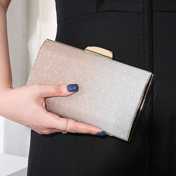 2024 Fashion Women&#039;s New Sparkling Gradient Bag Banquet Celebrity Evening Dress Handbag