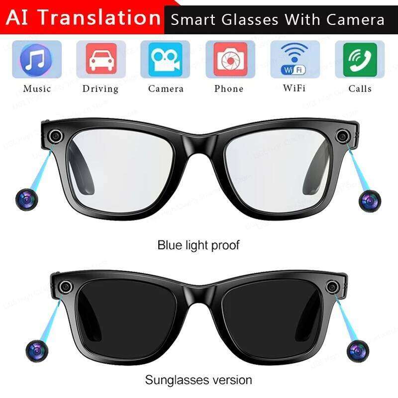 Meta Glasses Smart Glasses With Camera For Taking Photos & Recording Videos HD 1080P Polarized Anti-Blue Light Sunglasses Sports DVR