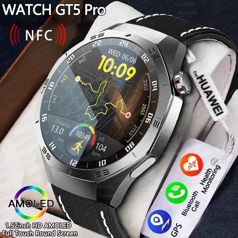 2025 New For Huawei GT5 Pro Smart Watch Men 1.52 AMOLED Screen GPS Trajectory Heart Rate Bluetooth Calls SmartWatch Waterproof X250726