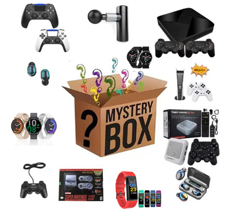 Headsets Lucky Bag Mystery Boxes There is A Chance to Open Mobile Phone Cameras Game Console Smart Watch Earphone More Gift