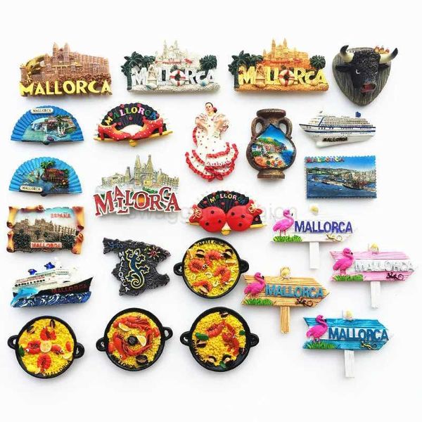 Europe Spain Mallorca 3D Fridge Magnets Tourist Souvenir Decoration Articles Handicraft Magnetic Refrigerator Collection GiftsXJ240809
