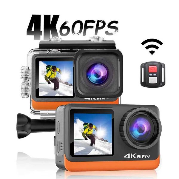 Sports Action Video Cameras 2.0 Touch I Dual Screen Action Camera 4K60F 24MP Wi-Fi 170D EIS Optional Filter 1080P Webcam Underwater 30M Spor