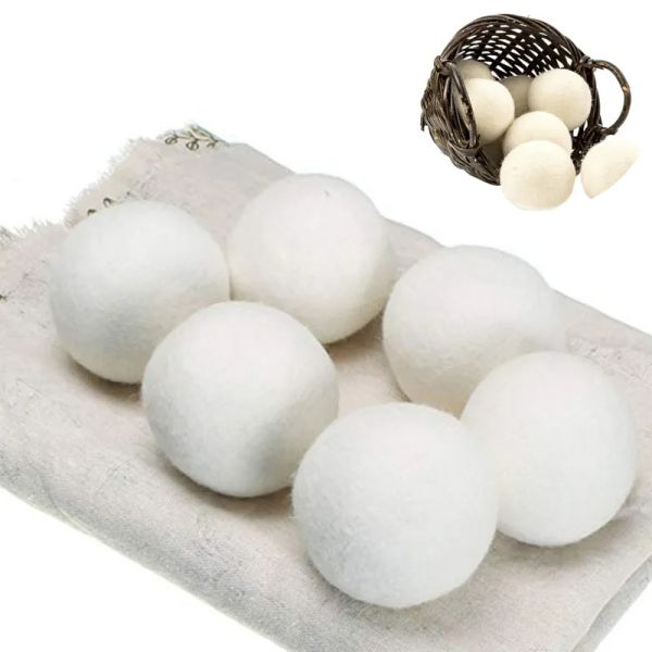 Reusable Wool Dryer Balls Premium Laundry Products Natural Fabric Softener Static Reduces Helps Dry Laundrys Quicker LL