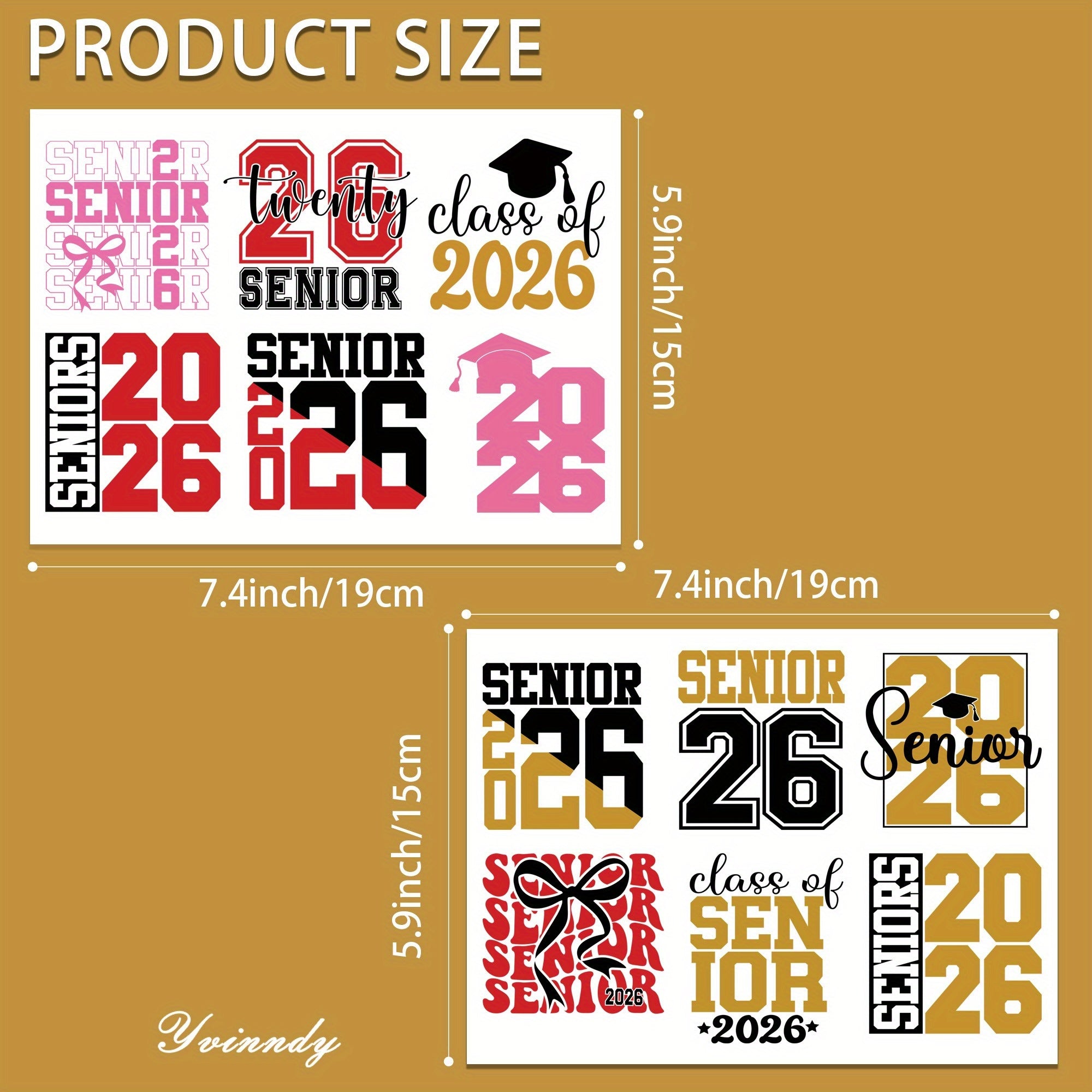 TEMU 12pcs 2026 Graduation Uv Dtf Transfer Paper - For Cups, Refrigerators, Water Bottles & Coffee Mugs - Diy Craft Supplies With Vibrant Designs