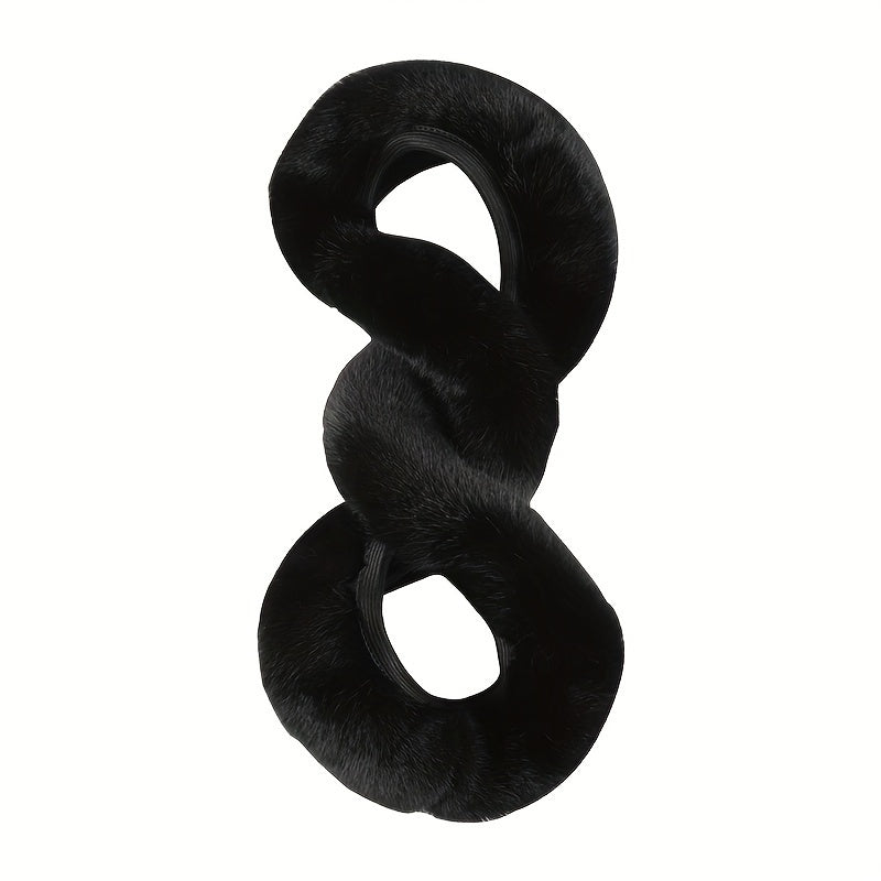 TEMU Luxurious Cream-colored Long-haired Plush Steering Wheel Cover, Fit, No , Washable Rubber - Cozy & For Winter Car