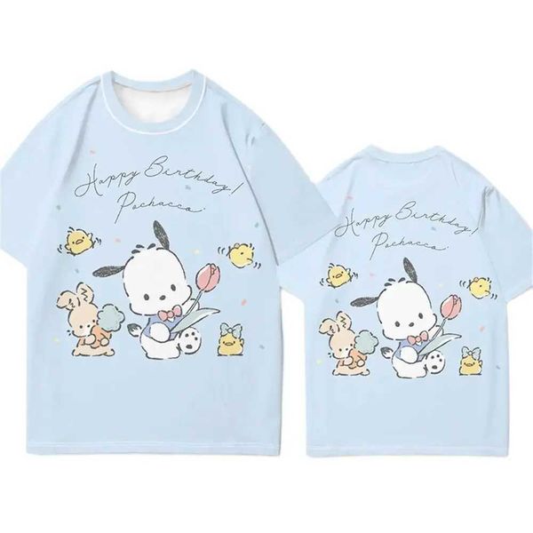 Miniso camisetas anime Pachacoo 3D Streetwear Kids Adultos Fashion Tirm size de grandes dimensões crianças meninas meninas tops Clothingxj25