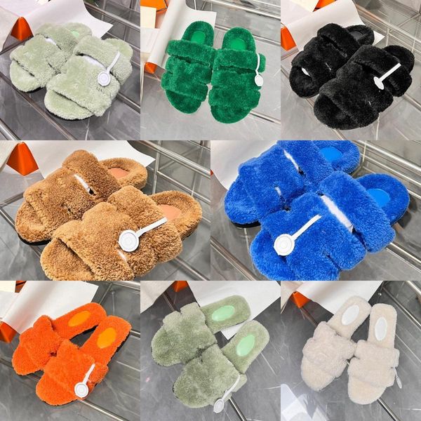 Designer fur slides Slippers Men Women Wool Slides Skin Chypres Slipper Soft Furry Sandals Winter Letters Warm Comfortable Fuzzy Girl Flip F