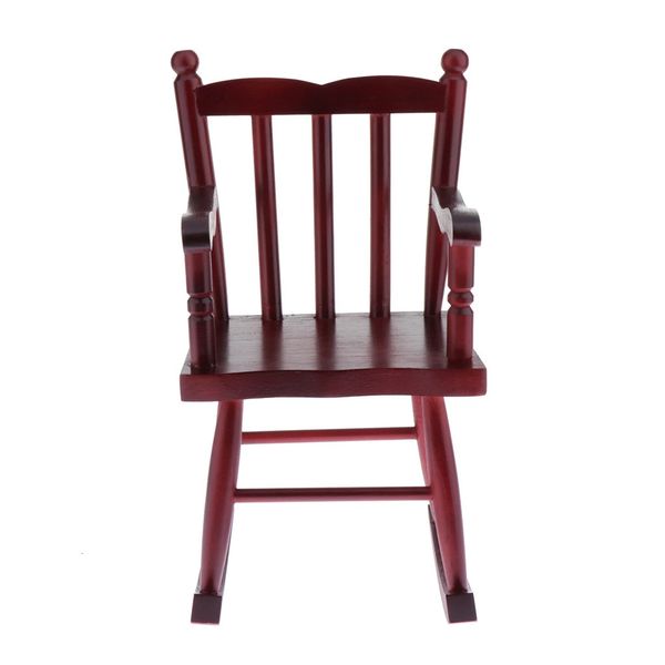 Doll House Accessories 14 Scale Miniature Furniture Wooden Rocking Chair for Dolls House 231202