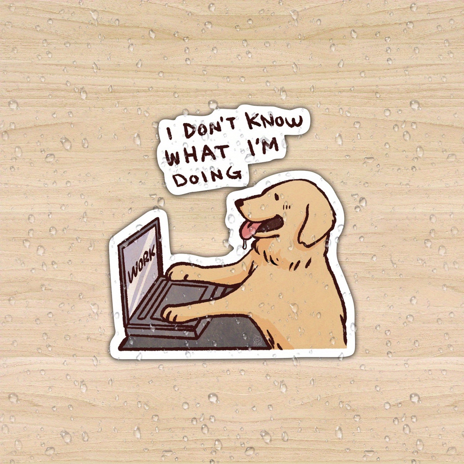 TEMU 3pcs Funny Golden Retriever Meme Sticker Book - "working" & " What I'm Doing" Vinyl Decals With Irregular Dog Phrases (irregular Shape) For