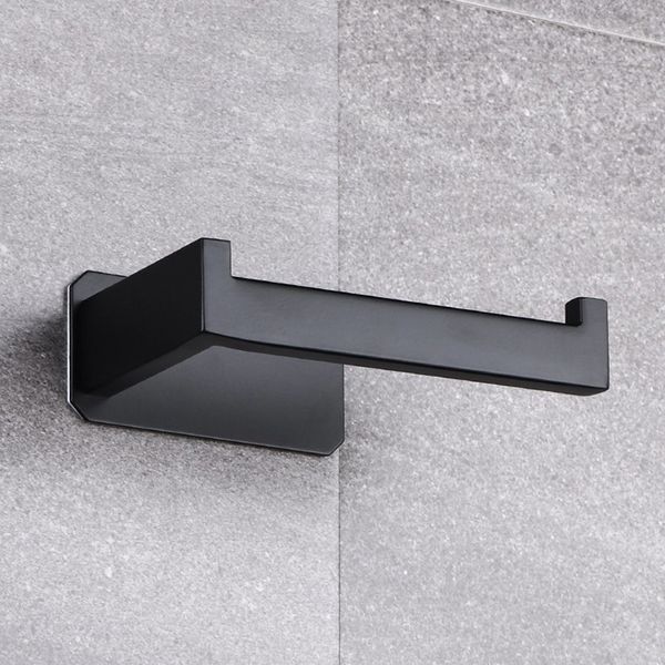 Toilet Paper Holders Stainless Steel Toilet Roll Holder Self Adhesive in Bathroom Tissue Paper Holder Black Finish Easy Installation no Scre