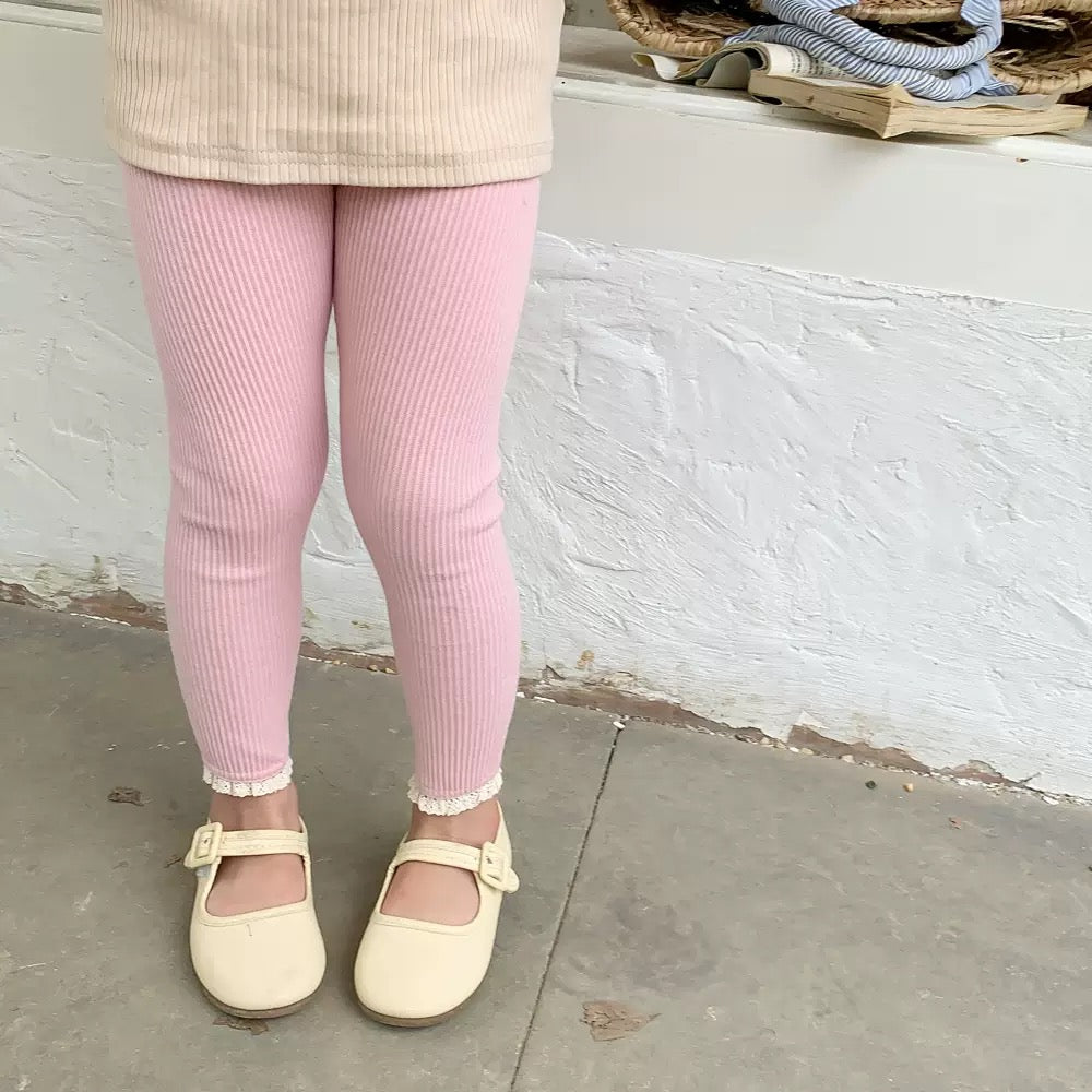 456 Girls&#039; Underpants Outerwear Spring Children&#039;s Stretch Lace Long Pants with Holes