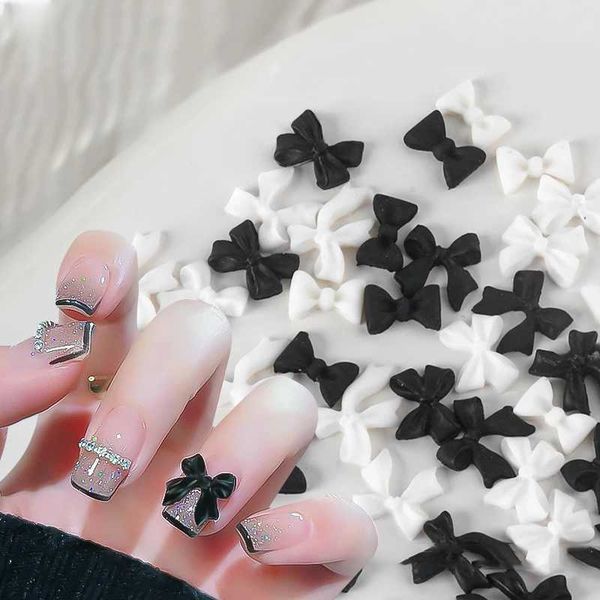 50 pieces of Kawaii white pendant nail charm 3D resin jewelry nail decoration accessories pendant French style nail supplies W240829