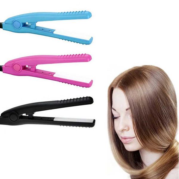 Mini curler straightener ceramic electrical stone flat iron bangs styling tool portable curling and straightening comb CL240923