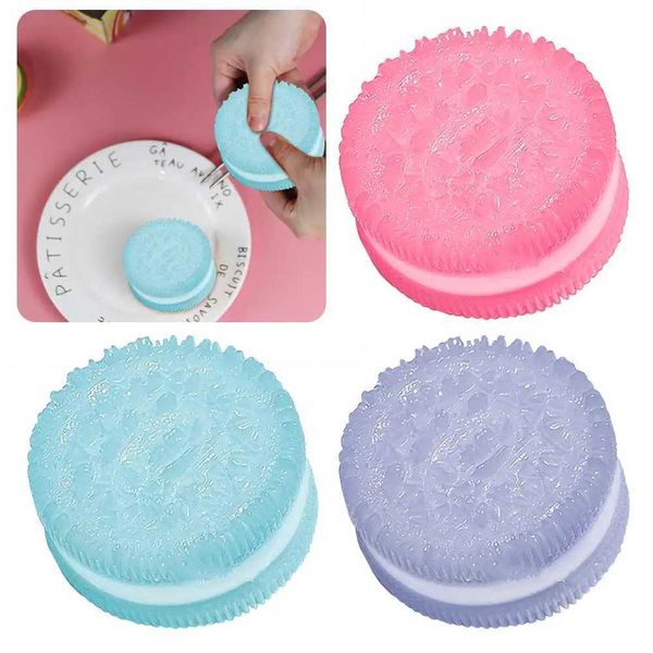 Decompression Toy Decompression Toy 1Pc Mini Handmade Silicone Round Cookies Stress Relief Squishy Toy Mochi Taba Squishy New Fidget Toy Bis