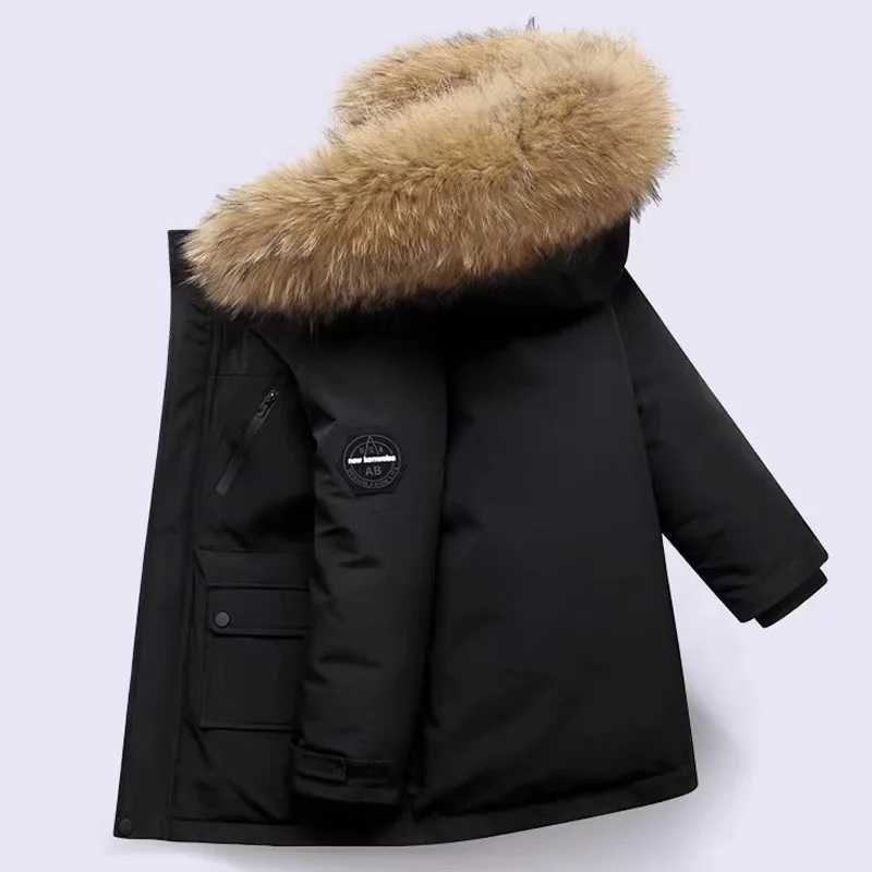 2024 Boys Velvet Thick Jackets Winter 30 Childrens Parka Warm CottonPadded Outerwear Big Kids Thickening Coat Clothes 412Y L250830