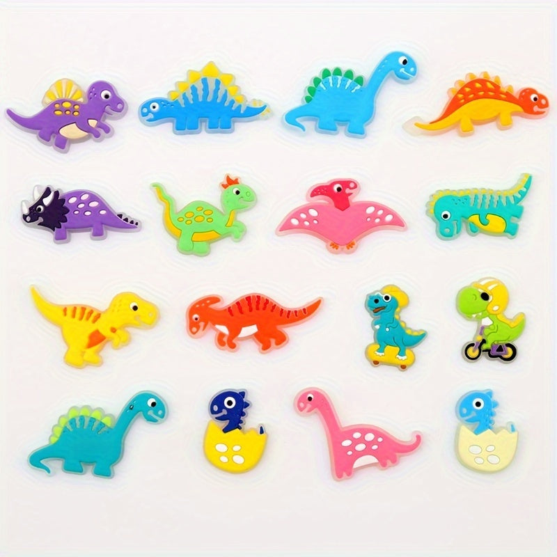 TEMU 16pcs Luminous Dinosaur Shoe Charms, Suitable For Shoes And Sandals, Fluorescent Dinosaur Design Shoe Charm Decoration, Charm Pin Decoration