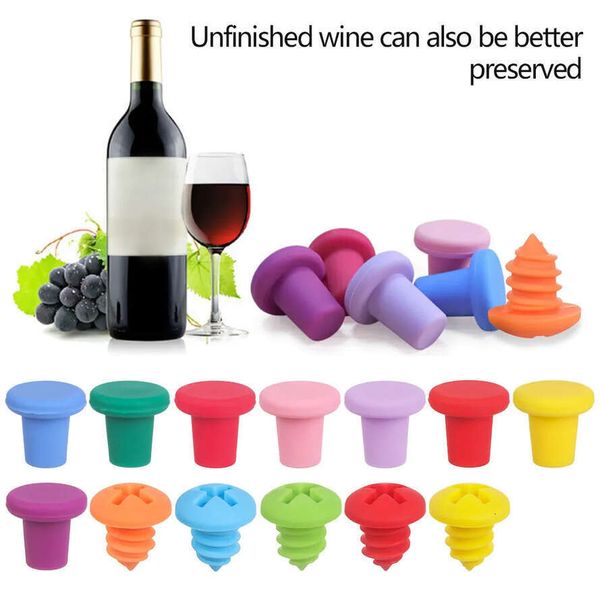 Silicone Wine Beer Bottle Stopper Champagne Drink Sealer Plug Bar Seal Reusable Outlet Cap Kitchen Accessories 0922