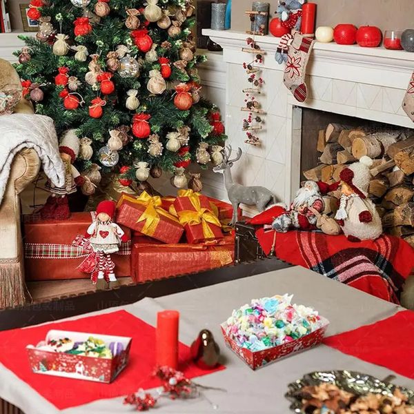 Christmas Assembled Paper Food Plates Christmas Paper Serving Snack Tray Christmas Plates Paper Food Serving Tray Paper Trays 241120