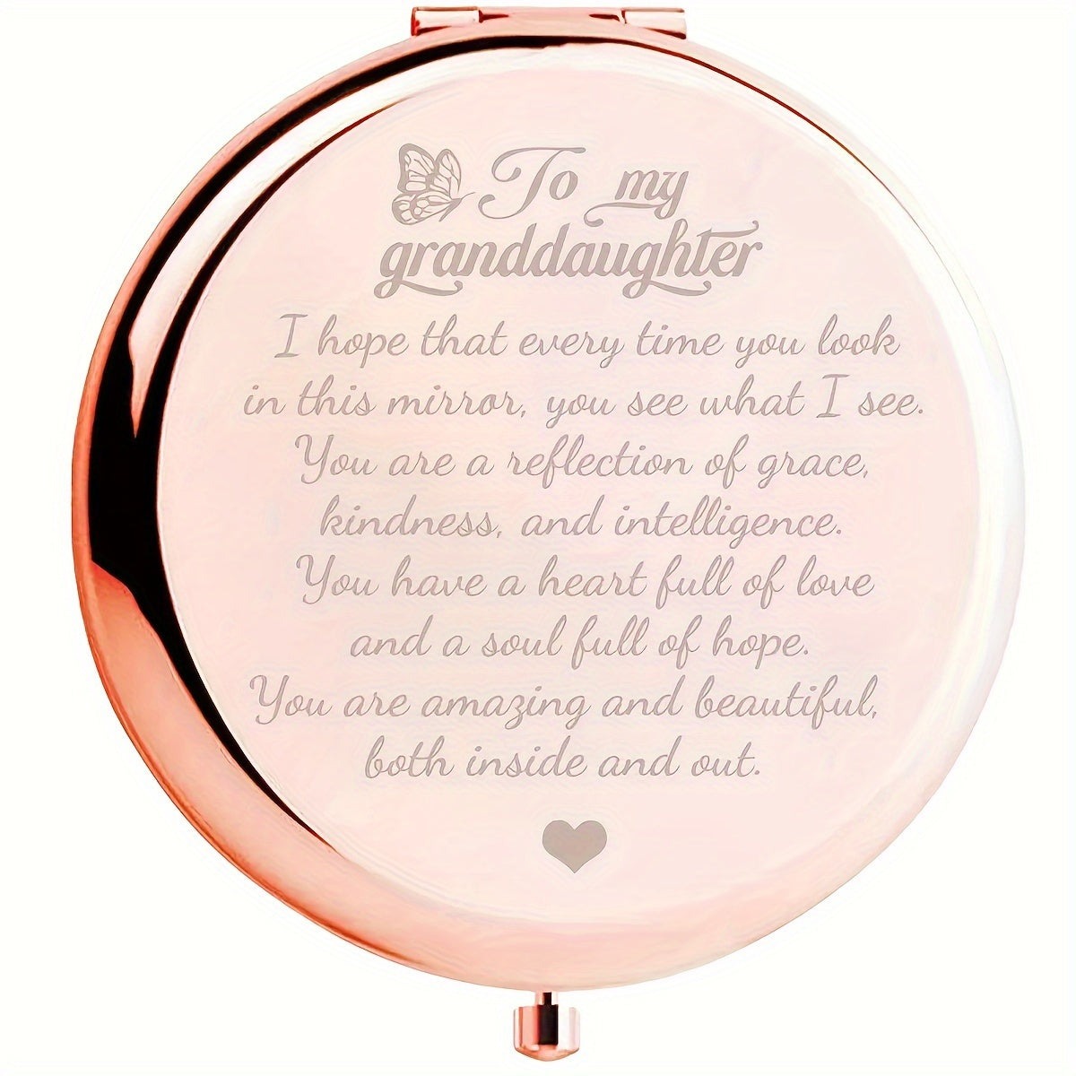 TEMU Grandparents Send Granddaughter Series Portable Makeup Mirror, Folding Mirror, Daily Holiday Gift Small Mirror, 180° Adjustable Mini Makeup