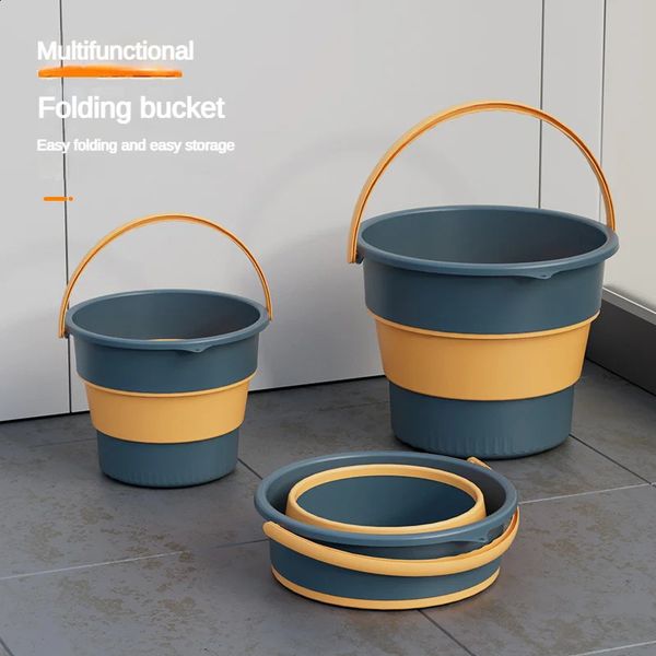 17L Silicone Fishing Bucket Promotion Folding Car Wash Outdoor Supplies Square Bathroom Kitchen Camping 240824