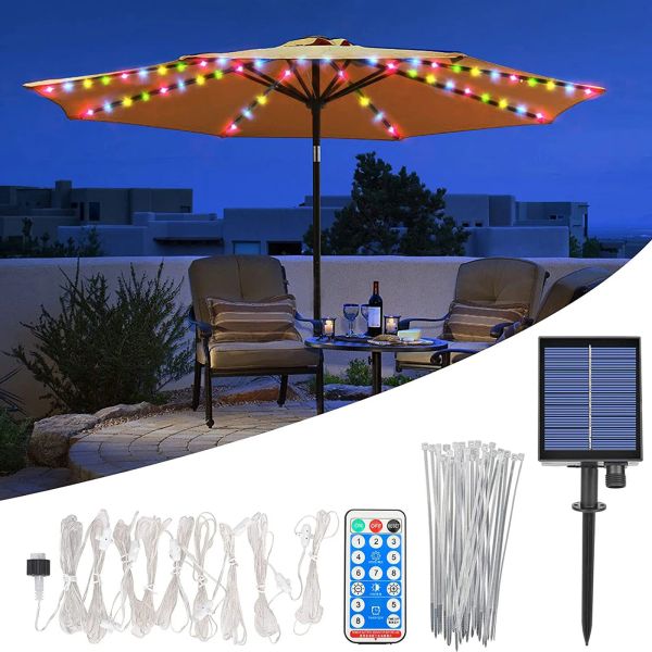Solar String Lights For Umbrella Lights 104 LED Tent Lights IP67 Outdoor Garden Patio Lamp 8 Modes LED Decorative Lights