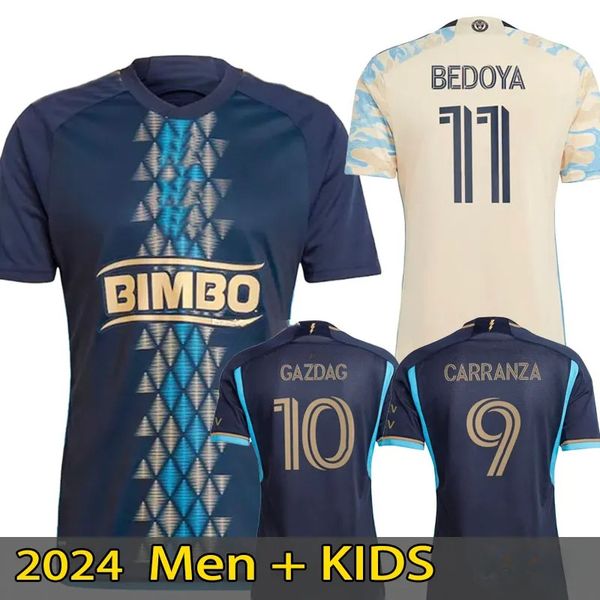 Philadelphia Union 2024 2025 Soccer Jersey Kids Kit Men 24 Football Shirts Primary Home Navy Blue Away Beige CARRANZA GAZDAG UHRE GLESNES MA