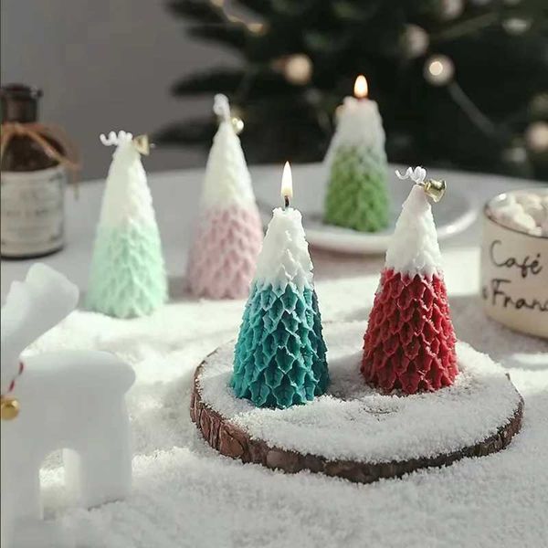 Christmas Candles Xmas Tree Snowman Shaped Scented Handmade Aromatherapy Candle for Home Party Desktop Decor New Year 2025 GiftC241224