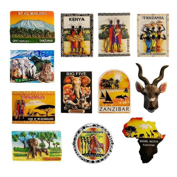 Africa Tanzania Tourist Souvenir Magnetic Sticker Fridge Magnetic Refrigerator Decoration Articles Handicraft GiftsM240808
