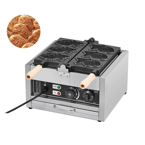 Ice Cream Taiyaki Machine Big Fish Cone Maker Grain Commercial Waffle Fish Cake Snacks Device 110V 220V