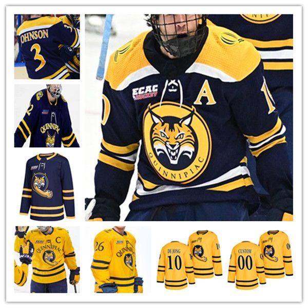 Custom Quinnipiac College Hockey Jersey Ethan de Jong Jacob Quillan Zach Metsa Jake Johnson Sam Lipkin Collin Graf Jayden Lee Skyler Brind&#