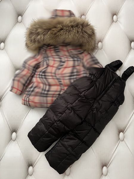 Down Coat Winter Jackets for Kids Snowsuits Girl Duck Down Coat Boy Fur Collar Outerwear Children Suits insulated Overalls Baby JumpsuitsL