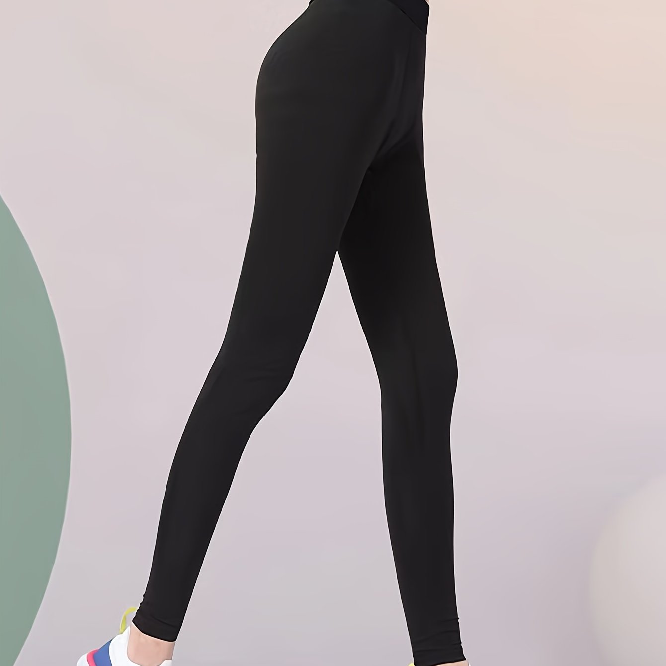 TEMU Solid Color Breathable Yoga Pants, High Waist Quick Drying Workout Slimming Yoga Leggings, Women's Activewear